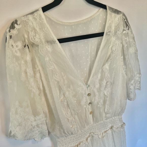 Lace swiss dot maxi dress - Picture 2 of 7